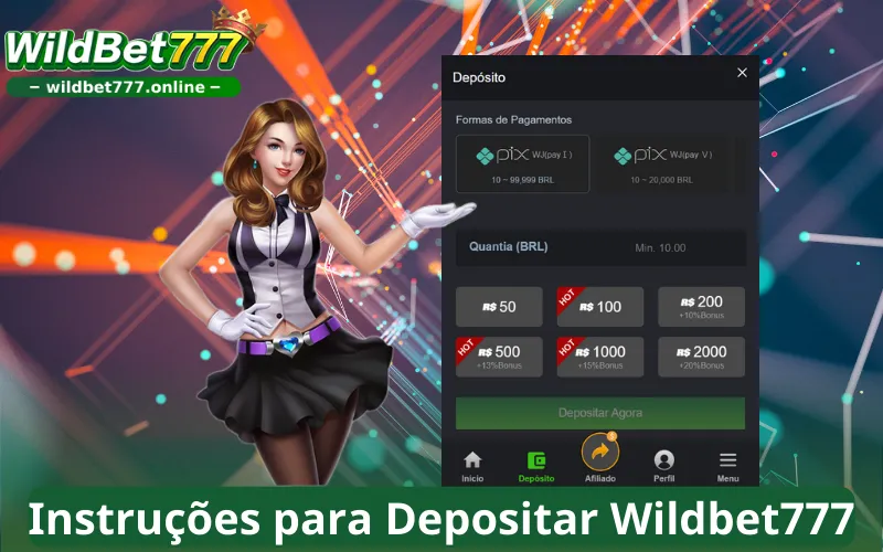 Instruções para Depositar Wildbet777